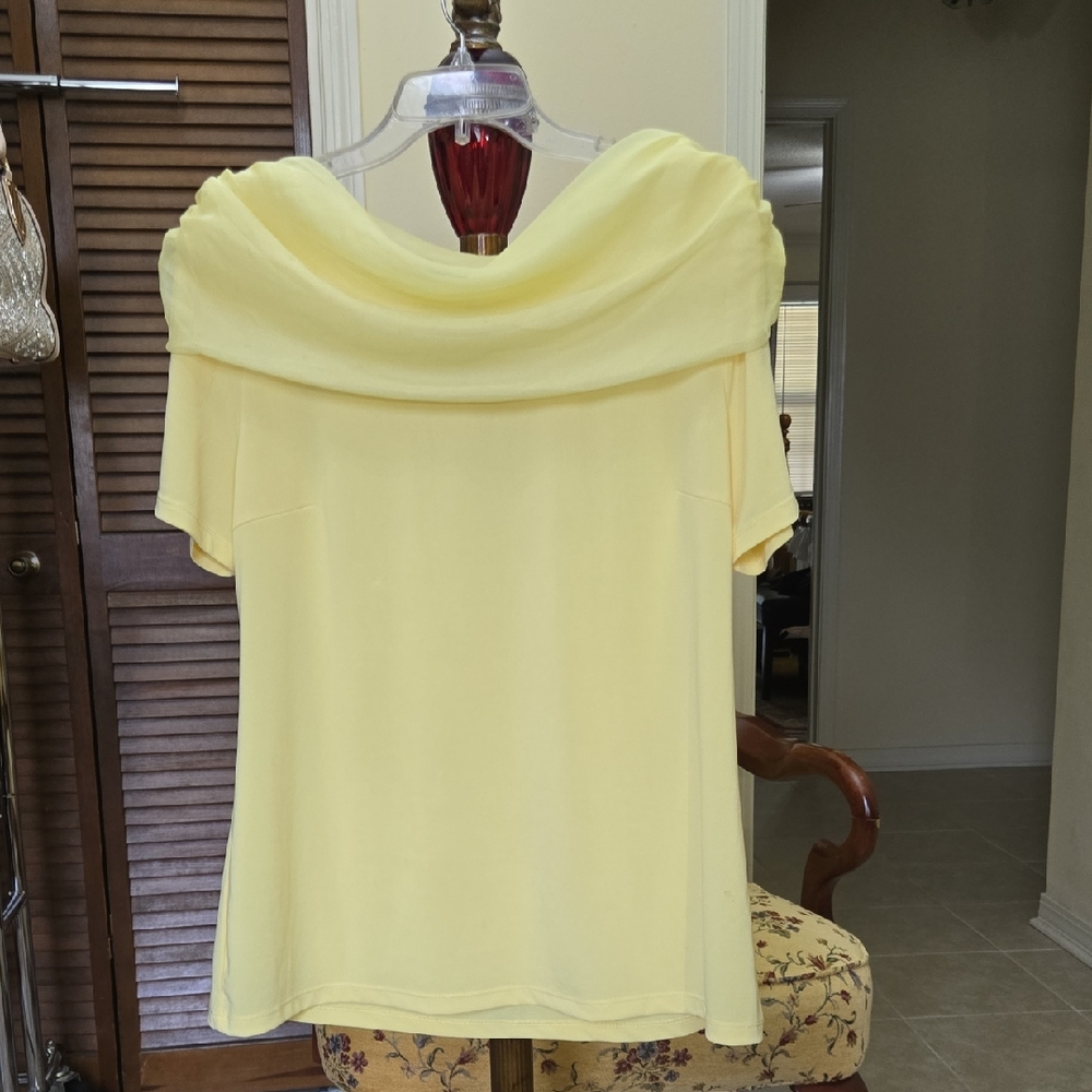 Christian Siriano Yellow Off The Shoulder Blouse